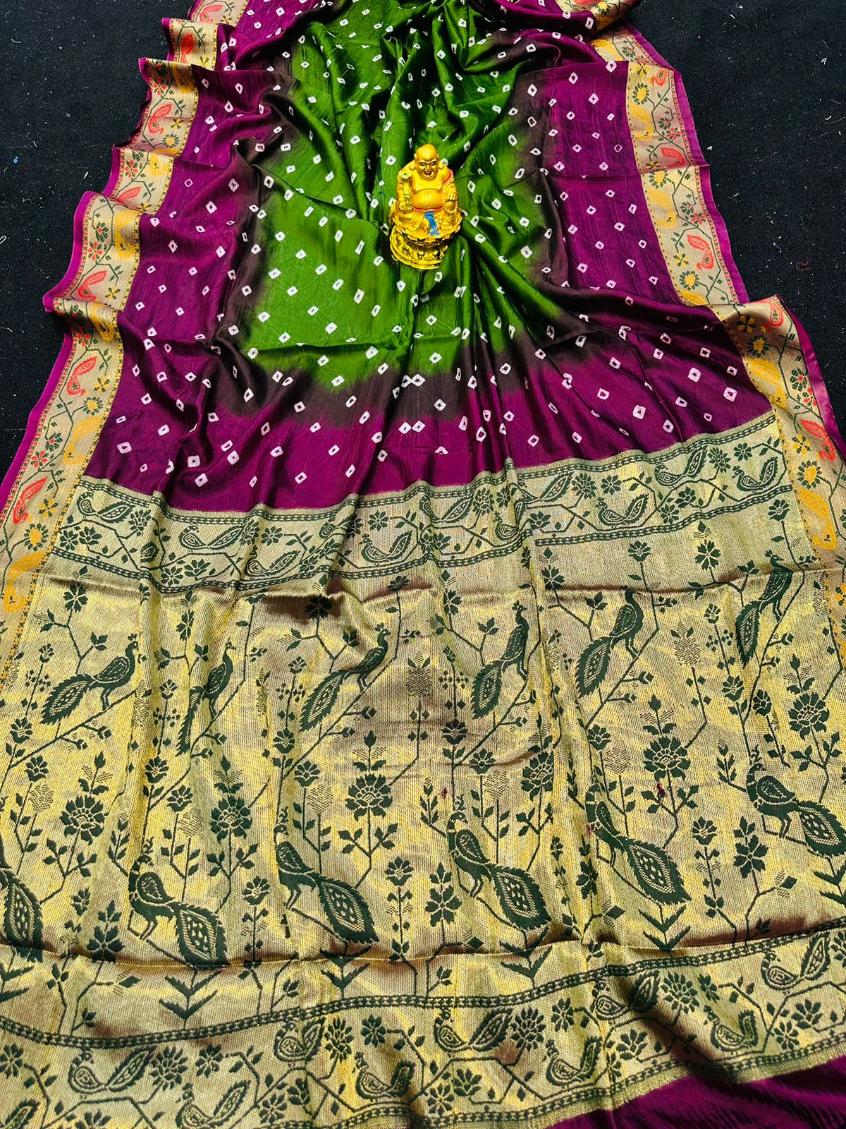 MS Manzar Art Silk Bandhani Printed Sarees Catalog